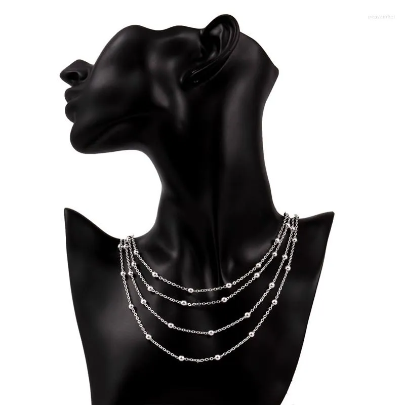 Choker Fine Jewelry Femmes Pendentif Collier Dames Multi-couche Quatre Lignes Perles Élégant Sexy Clavicule Chaîne Frappant Pour Le Mariage