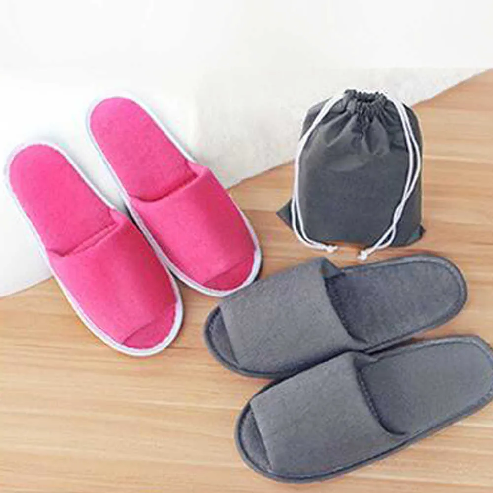 Slippers New Simple Slippers Men Women Hotel Travel Spa Portable Folding Indoor Slippers Disposable Breathable Home Guest Slippers Z0317