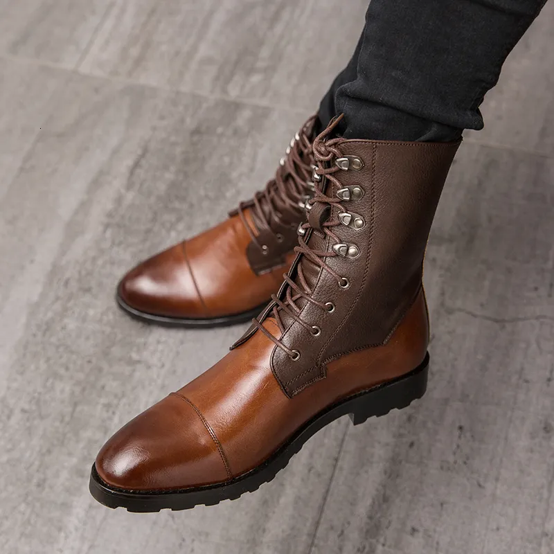 sachin and babi light blue dress El General Men Brown Woven Ankle Boots with Zipper main image 0