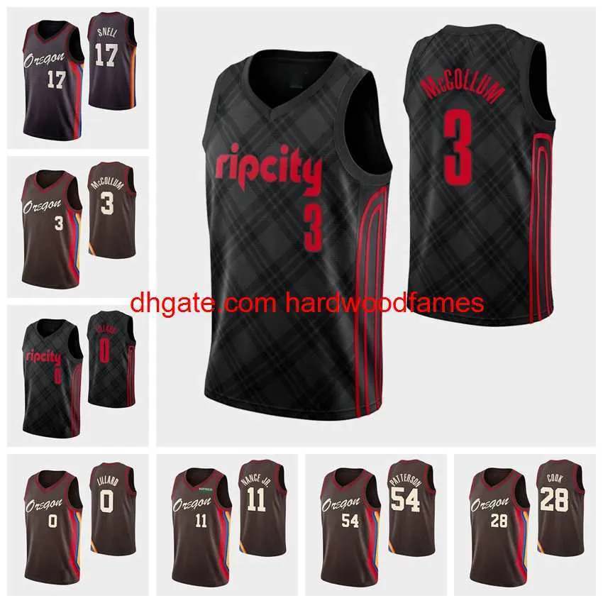 Men Patrick Patterson Quinn Cook Larry Nance Jr. Tony Snell C.J. Damian Lillard McCollum Chocolate 2021 Basketball City Jersey