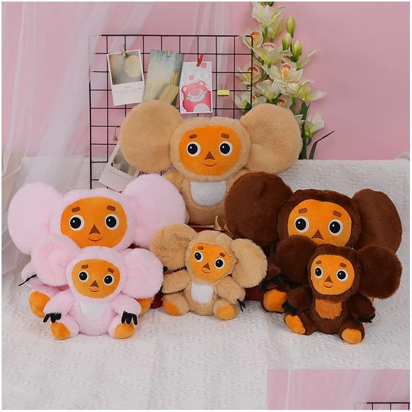 Haute qualité Cheburashka Peluche Toy Big Eyes Monkey avec vêtements Poupée  Russie Anime Baby Kid Sleep Appease Poupée Jouets pour enfants