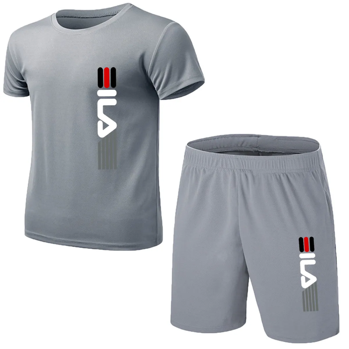 Herren-Trainingsanzüge, Sommer-Herren-Fitnessmode, lässiger Sportbekleidungsanzug für Herren, übergroßer Sportanzug, kurzärmeliges T-Shirt, Shorts, 2-teiliges Set 230317