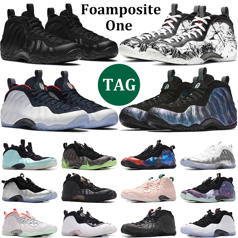 Foam One Basketball Shoes Abalone Shattered Backboard Galaxy Chrome Triple Black Gold mens sports trainer