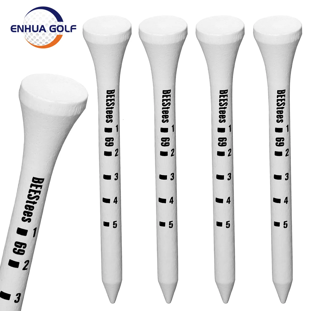 Golf Tees Golf Tees 70mm Wood 100 PCS Professional White Tood Rands Digital Scale Golf Tees 83mm White Golf Wood Tee Golf Accesories 230317