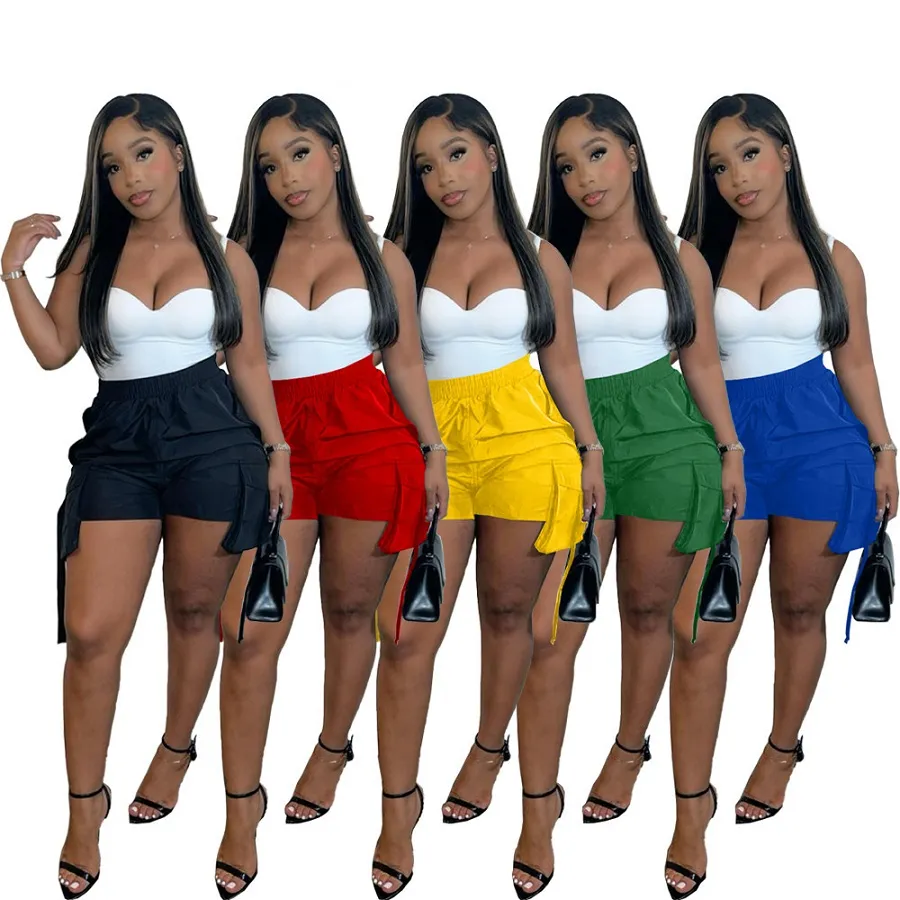 Whole Sale Bulk Items Solid Cargo Shorts Women Summer Clothing Casual Pockets Short Pants High Waisted Booty Shorts designer 9507