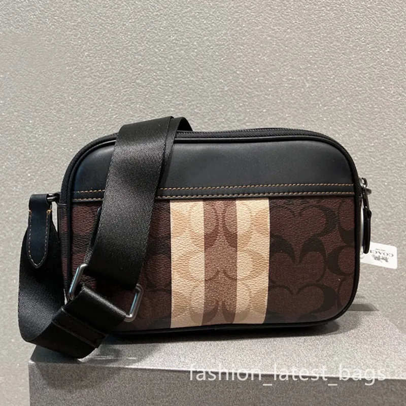 Designer Leather Camera Bag Crossbody With Double Zipper Graham Shoulder Strap Stripe Design And Flap Closure For Men And Women Luxury Canvas And Leather Handbag From Fashion latest bags 33.08 DHgate....