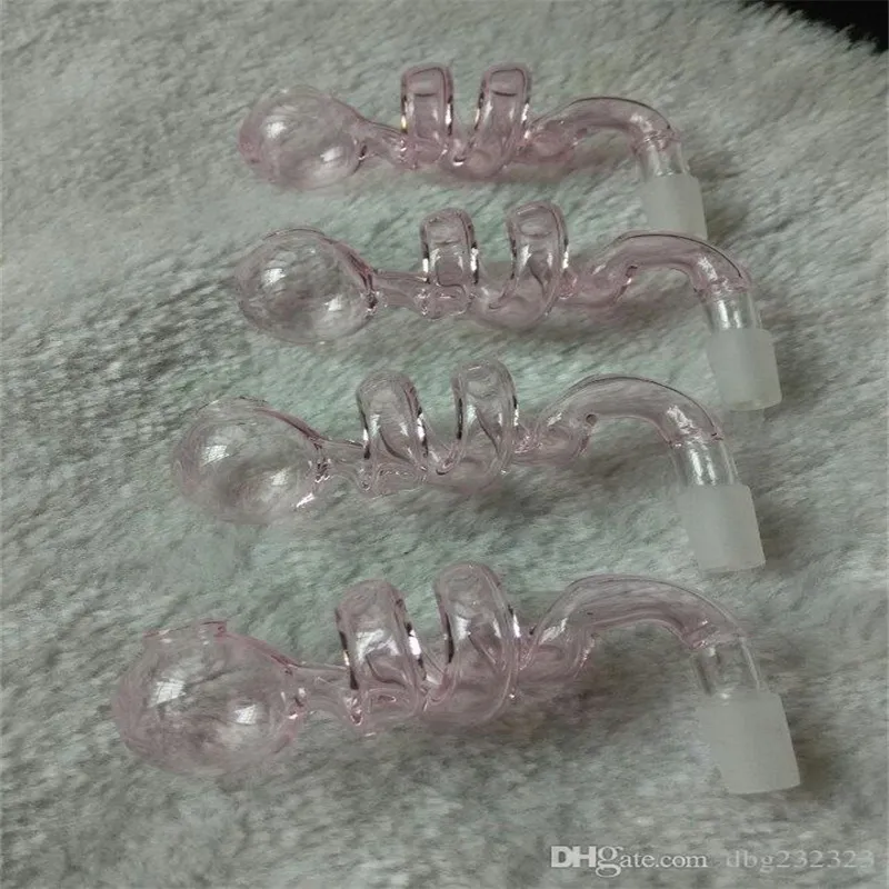 Hookahs roze spiraalvormige doekjes glazen bongs accessoires glazen rookpijpen kleurrijke mini-multi-kleuren