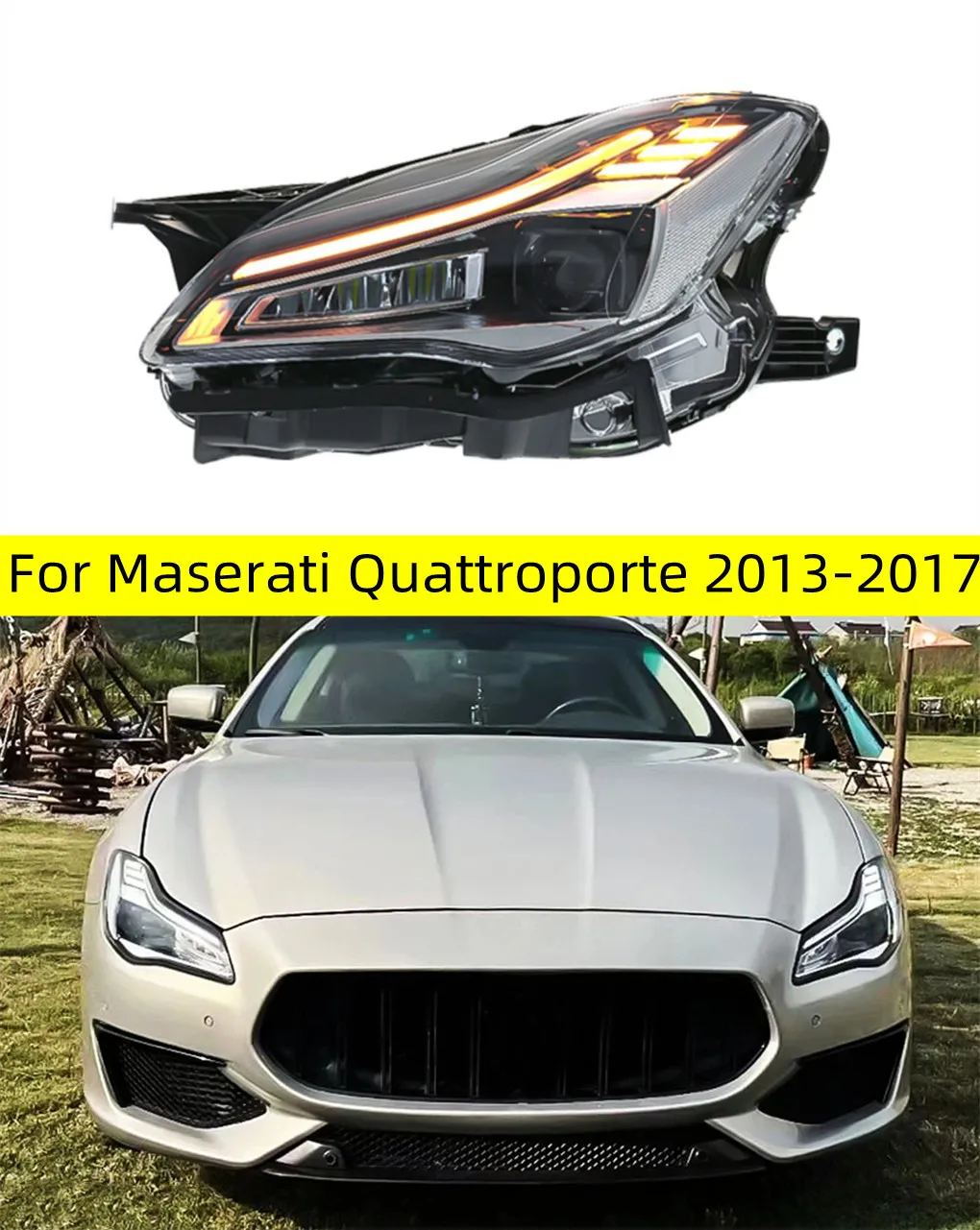Reflektory samochodowe Wymiana Maserati Quattroporte 20 13-20 17 LED Reflight Sygnał obrotowy Turn Turn Turn