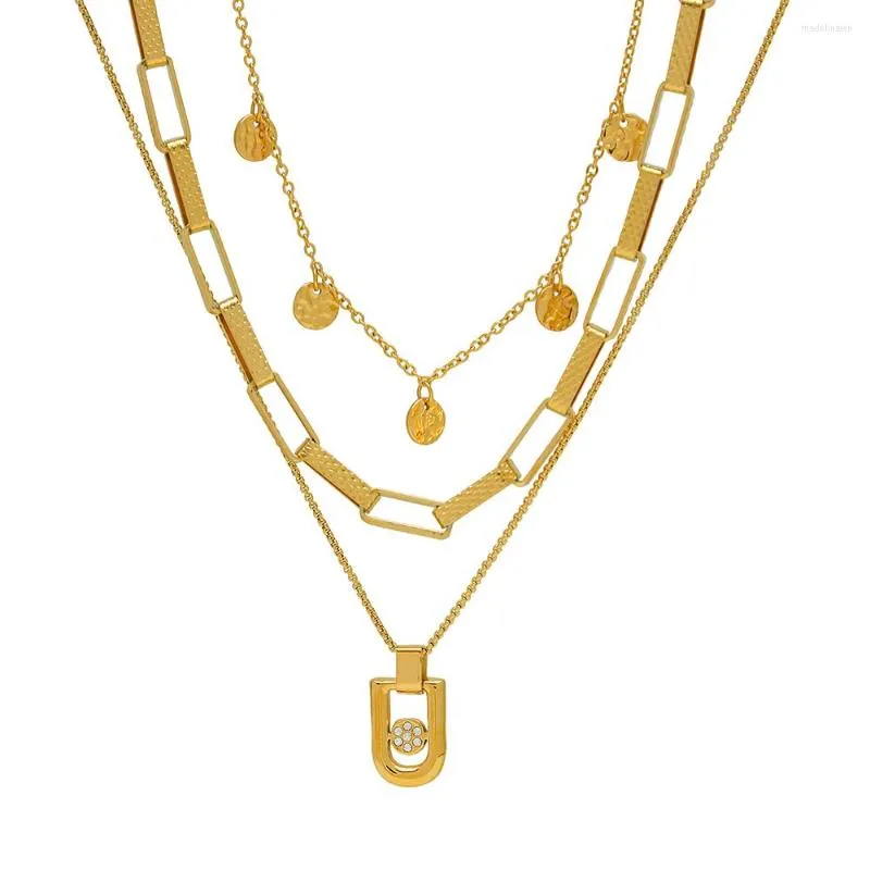 Correntes selvagens livres em colares de aço inoxidável banhado a ouro gordinhos para mulheres jóias de colar de pingentes de gargantilha