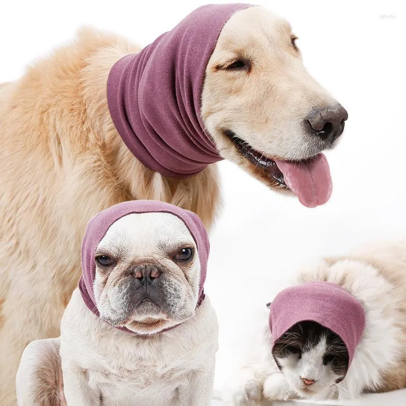 Vêtements pour chiens doux pour animaux de compagnie Snoods pour chiens cache-oreilles silencieux chapeau tonnerre et chat capuche apaisante Protection contre le bruit casquette de soulagement de l'anxiété