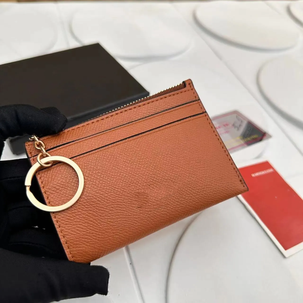 بطاقات حقيبة رئيسية حامل عملة محفظة محفظة مصممة محفظة zippy حقيبة أحمر الشفاه مع صندوق الغبار مربع أعلى جودة
