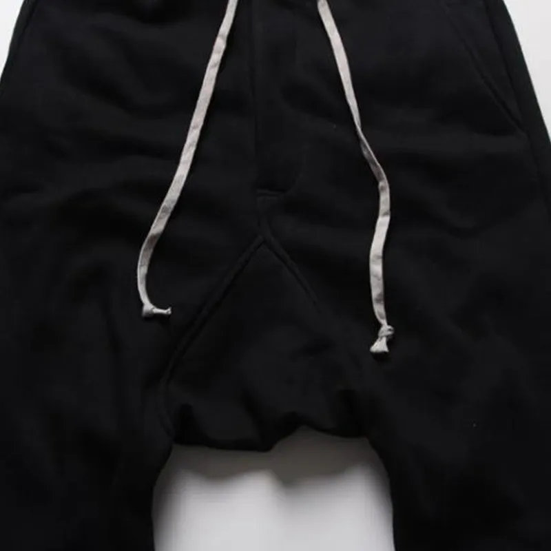 Mens Pants Men Black Harem Jogger Pants High Street Drop Crotch