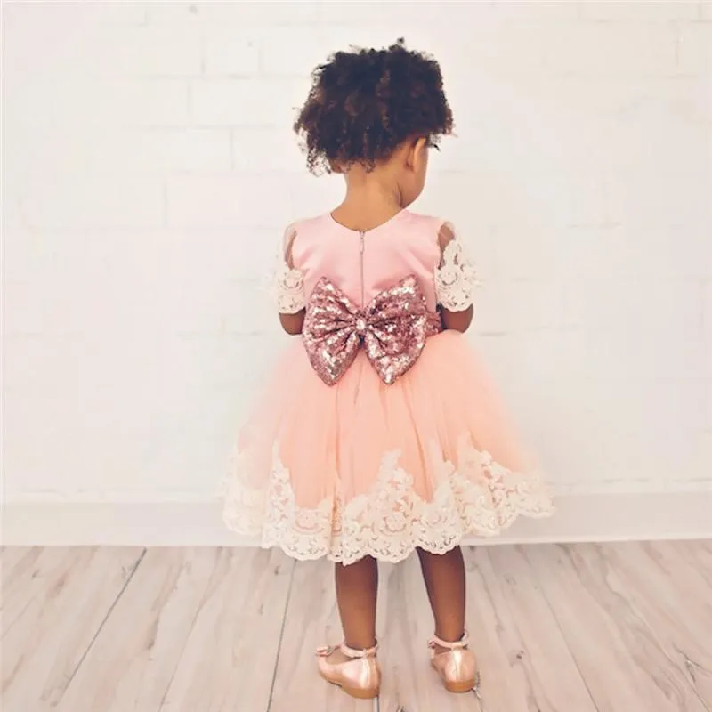 Fille robes né bébé 1 an tenue d'anniversaire robe en dentelle plissée baptême pour fête infantile Tulle enfants Vestido