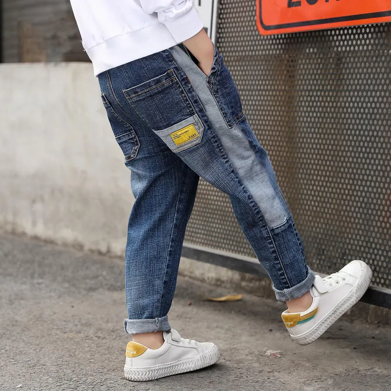 Jean Baggy Garçon - Taille élastique Confort - Coupe Droite Décontractée - Style Y2K Et Déchirures - Pantalon Boyfriend Large