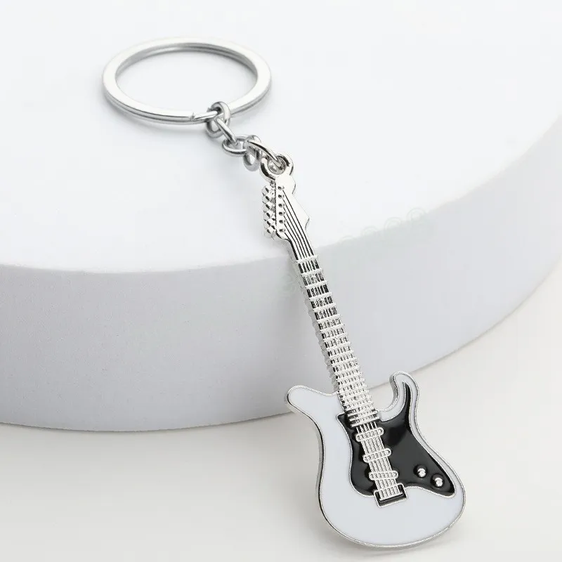 Классический гитарный брелок музыкальный инструмент подвесной подвесной кольцо кольцо металлическое держатель держатель гитары для мужчин Женские модные украшения
