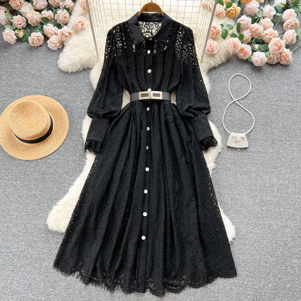 Anewsta Vestido De Estilo Francés Elegante De Ajuste Ceñido Con Cuello