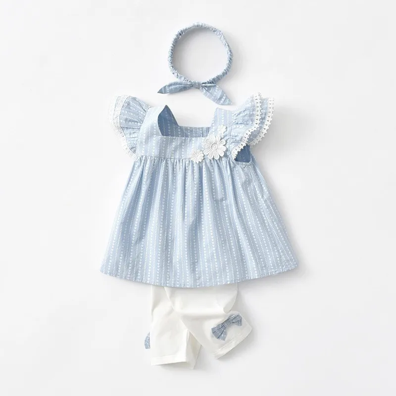 Kläder sätter sommarkoreanska barns vatten droppe babykläder kvalitet flickor kostymer 230317