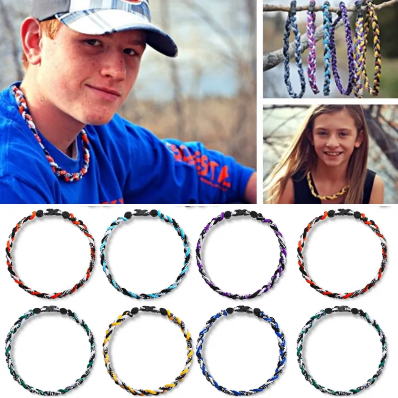 Gewebte Halskette aus Germanium-Titan, Tornado-Halsband, Baseball-Halskette, Korea, Mode, Sport, Titan-Energie, gewebt, Unisex, deutsche Halskette