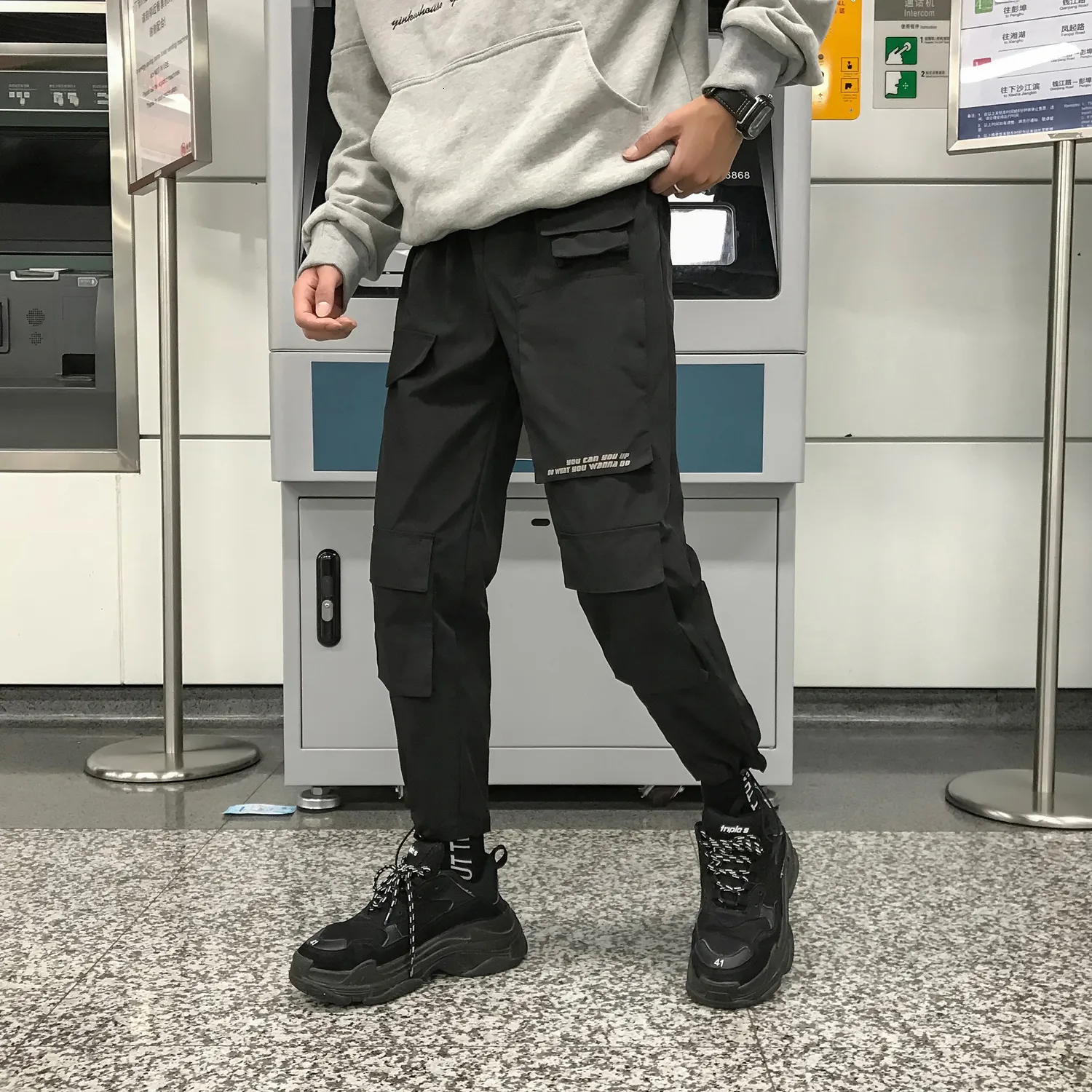 Pantalones Harem para hombre estilo coreano Hip Hop Streetwear Pantalones  de chándal