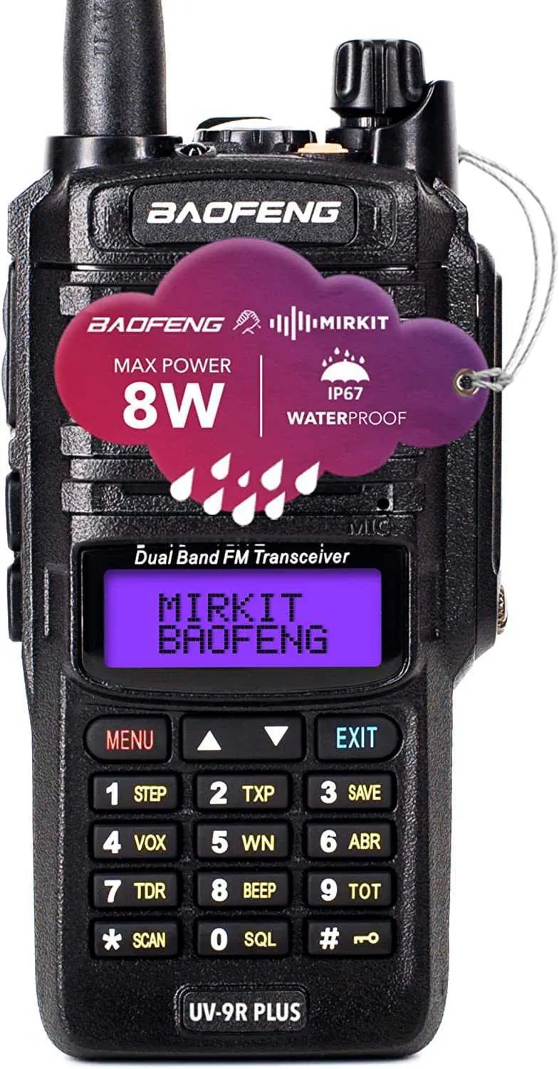 防水Baofeng Radio UV-9R Plus MK1（UV-82 3rd Generation）Max Power Ham Radio Handheld 2200MAHバッテリーIP67ポータブルラジオ