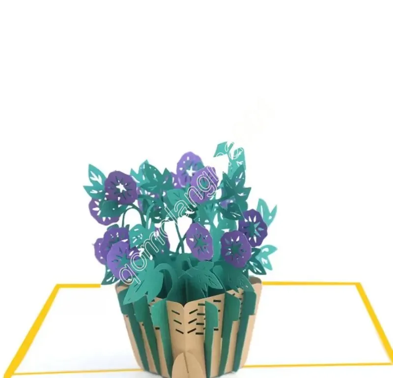 10 pièces fait à la main Kirigami Origami gloire du matin 3D cartes de voeux carte d'invitation pour noël mariage fête d'anniversaire cadeau