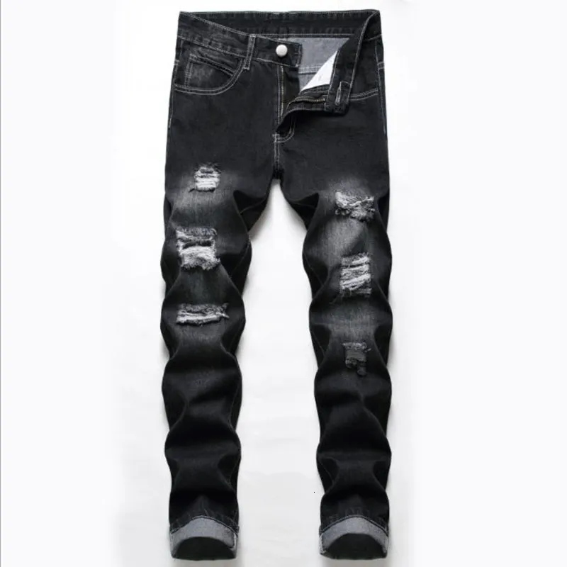 Mens Jeans High Quality Men Casual Coated Slim Straight Pleated Biker Pants Male Denim Plus Size 42 230320 From 54 43 DHgate