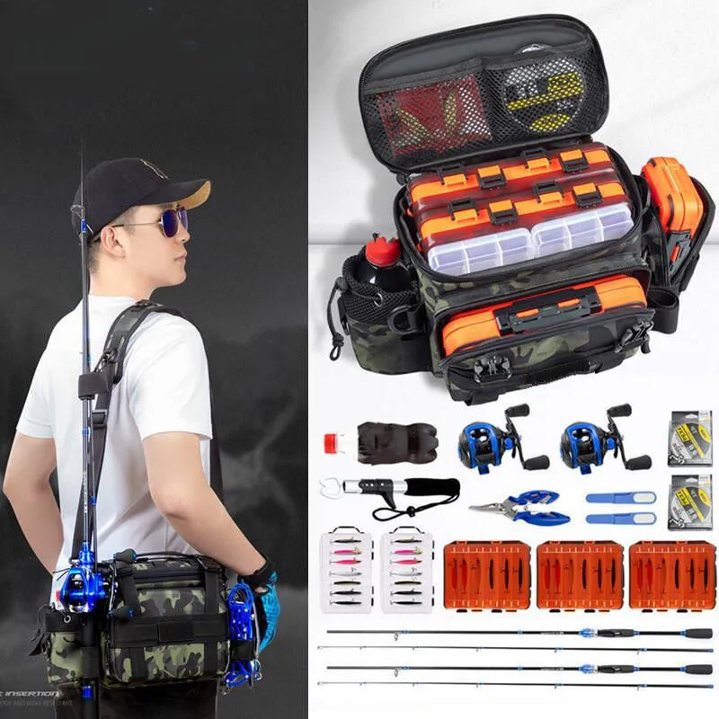 Waterproof VZ Gear Bag For Fishing Multi Pocket Rod Portable