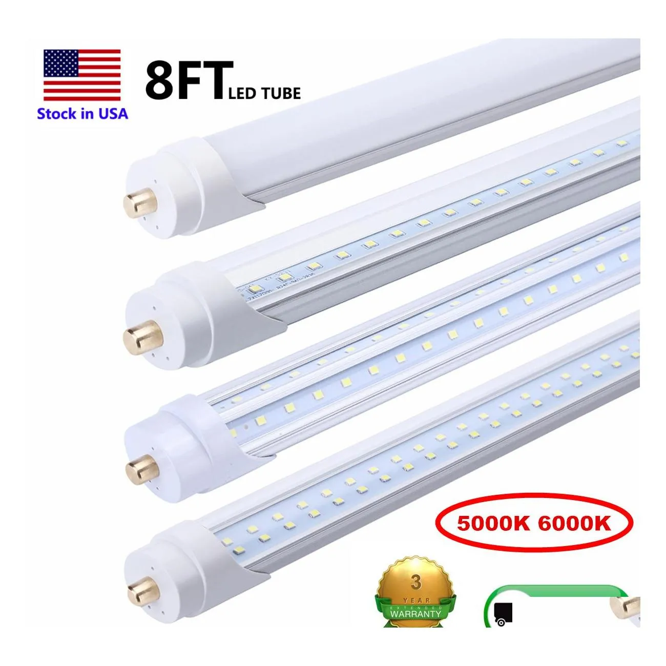 Led Tubes 8 Foot Lights F96T12 8Ft Bbs Fluorescent Replacement T8 T10 T12 96 45Watt Fa8 Single Pin Shop Drop Delivery Lighting Dho1D