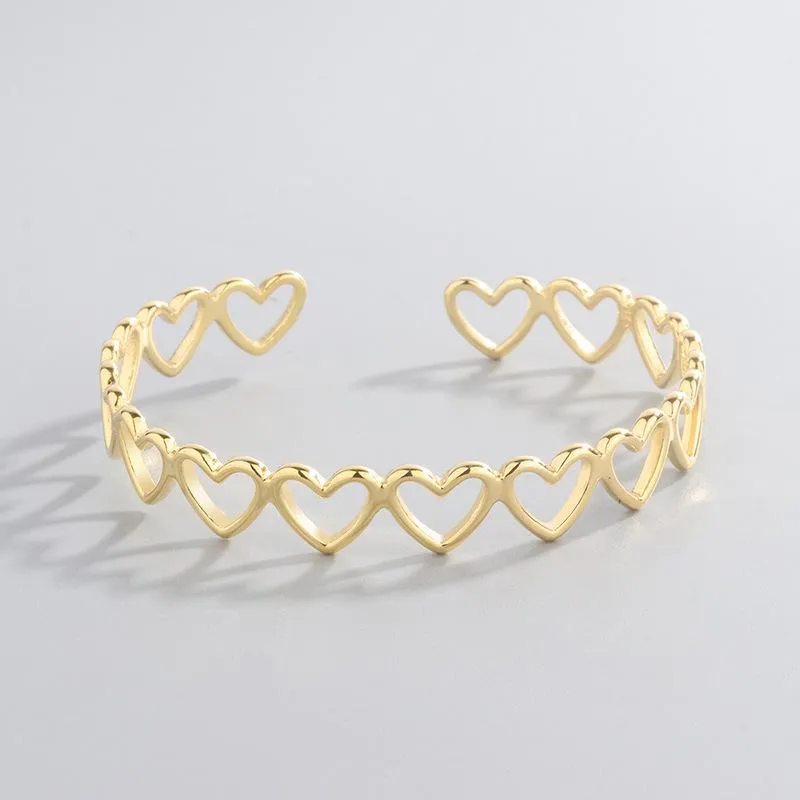 Bangle Todorova Модные винтажные пары Bangles Hollow Love Heart Open Bracelet для женских ювелирных аксессуаров