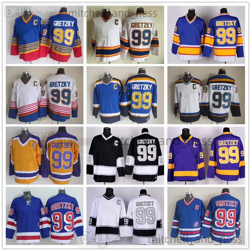 Film Vintage Hockey Jersey Retro CCM Stickerei 99 Wayne Gretzky Jersey 77 Pierre Turgeon 44 Chris Pronger Trikots