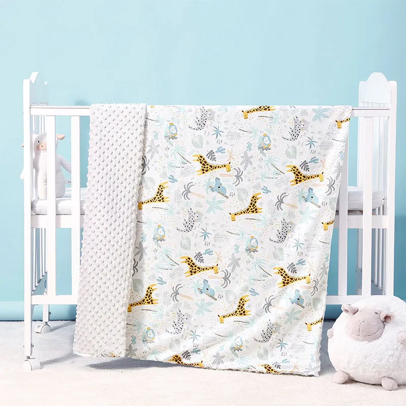 毛布HappyFlute Baby Blanket for Boys Girls Baby Blankets Born Super Soft Comfy Cotton Patterned with Dotted Backing230320