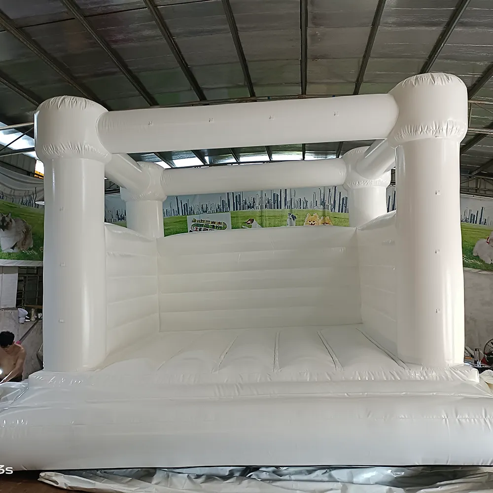 Outdoor white Bounce House Jumping Bouncer Inflatable Wedding Bouncy Castle blow up bouncer White For Adults And Kids with blower free air ship