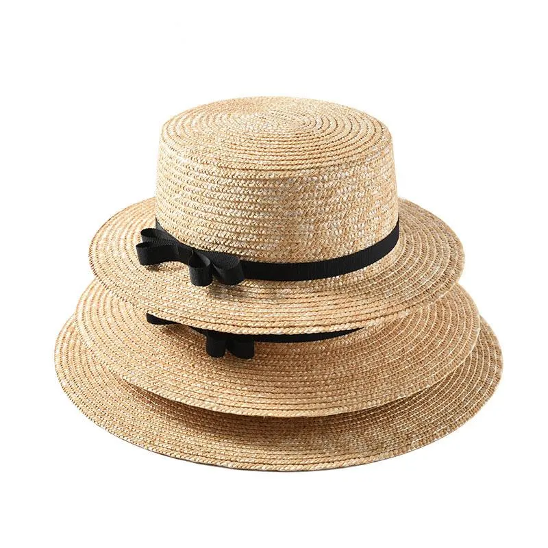 Шляпа шляпы в широких краях летний пляж соломенная шляпа черная лука