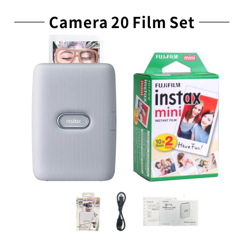 Fujifilm instax mini Link - Imprimante - couleur - LED - 86 x 54 mm jusqu'à  5 impressions/min (couleur) - capacité : 10 photos - Bluetooth 4.2 LE -  blanc cendré - Imprimante photo