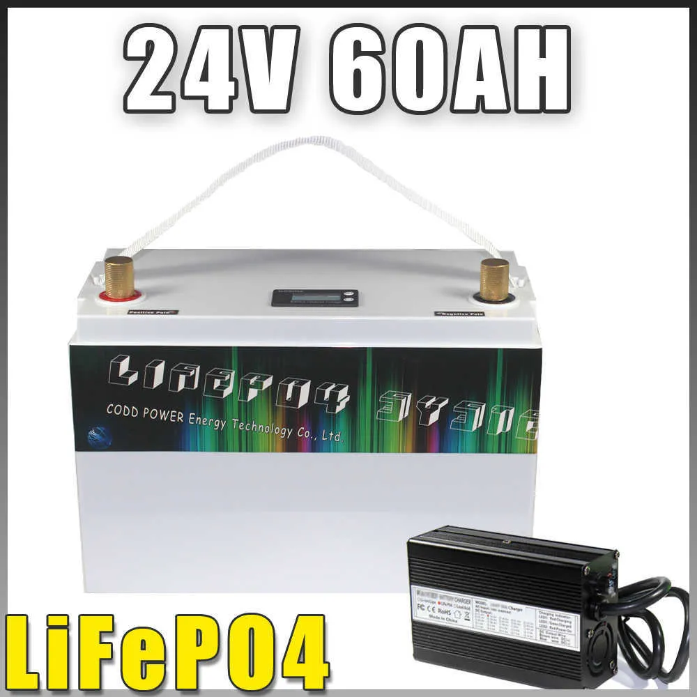 24V 60AH LIFEPO4 Батарея RV CARAVAN BOAT FORKLIFT Solar Panel 24V LifePo4