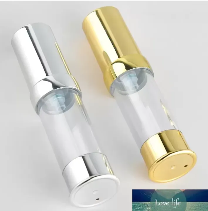 5ml 10ml 30ml Empty Pump Bottles Gold Silver 15ml Airless Bottle for Cosmetic Emulsion Essence Cosmetics Container Wholesale