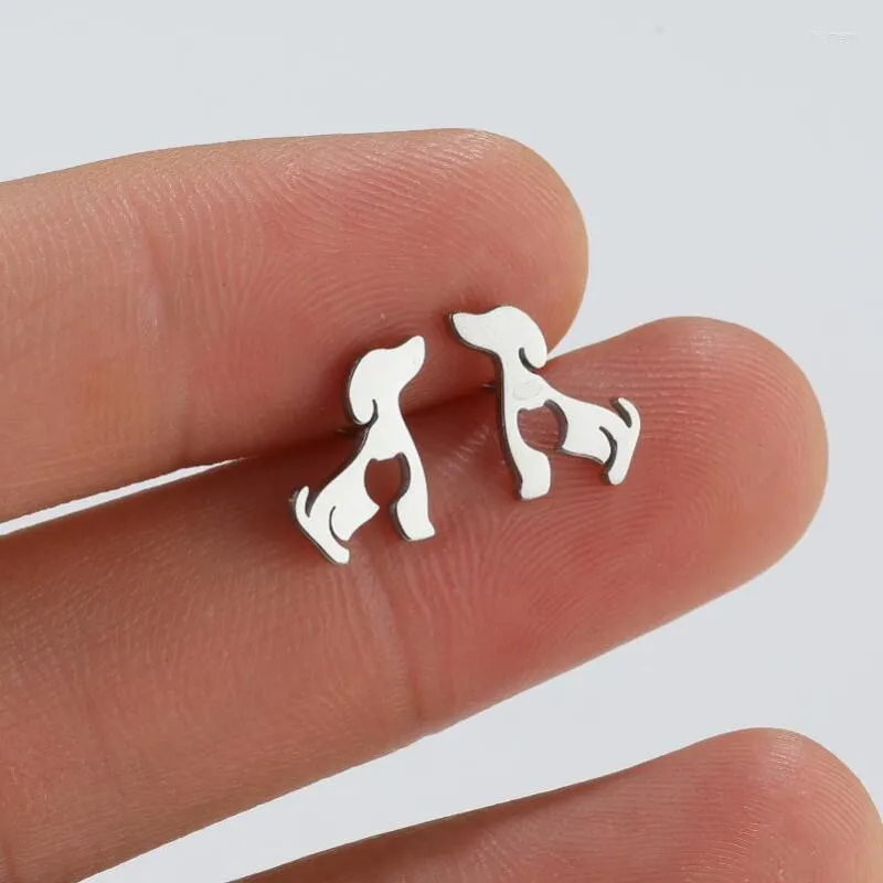 Stud Earrings Dog Ears Studs Stainless Steel For Women Men Girls Wholesales Jewelry