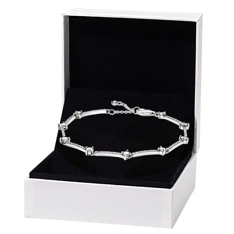 Sprankelende pave bars armband voor pandora authentieke sterling zilver cz diamanten bruiloft sieraden voor vrouwen vriendin cadeau handketen armbanden met originele doos