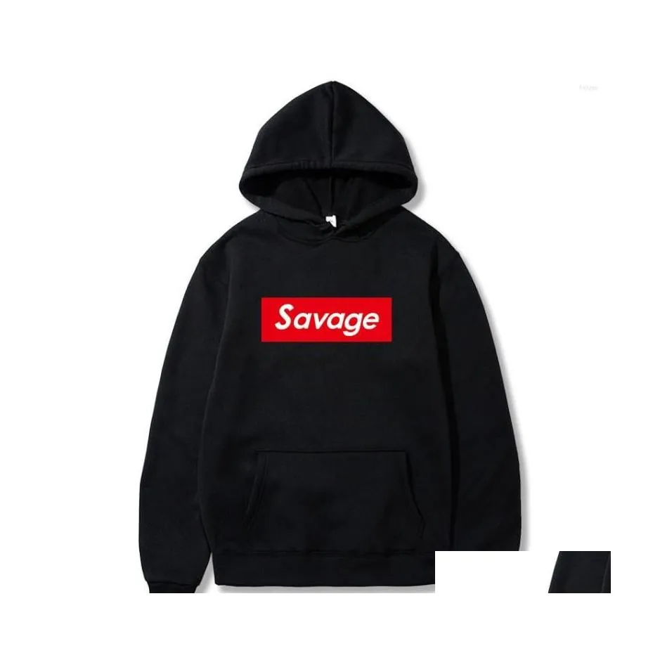 Sweats à capuche pour hommes Sweatshirts Mens Savage Parody No Heart X Mode Slaughter Gang Sweat à capuche à manches longues Streetwear japonais Hip Hop Sweat à capuche Dhuoy