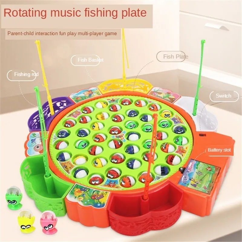 Party Games Crafts Electric Musical Rotating Fishing Toy Children