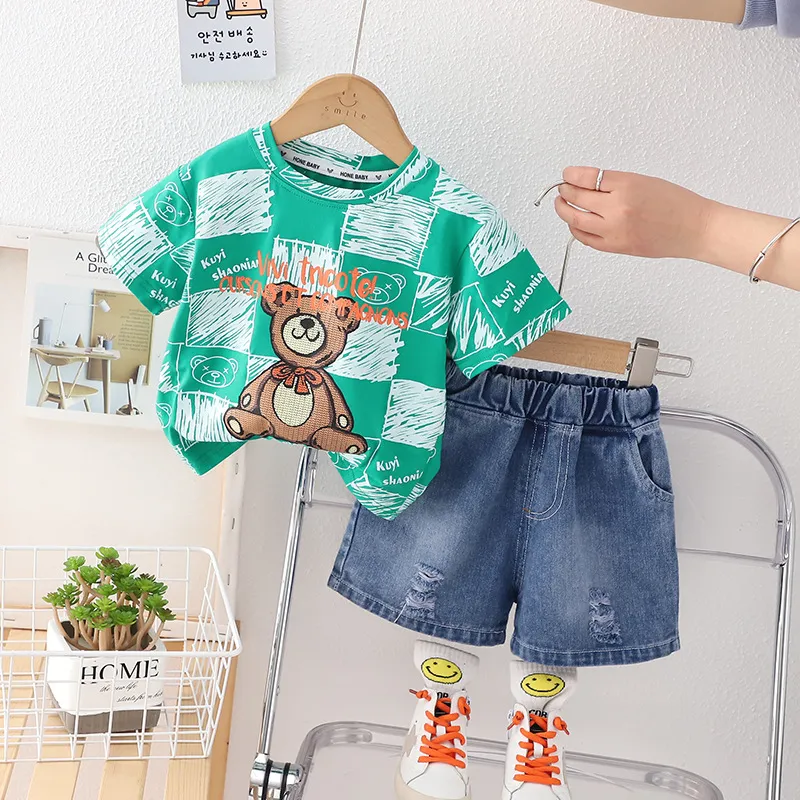 2023 Summer Kids Clothing Fashion Bear Dżinsy