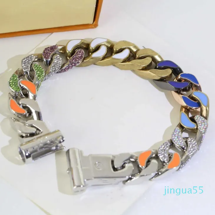 Titanium Steel Designer Armband Chain With Diamonds Hip Hop Unisex Armband Högkvalitativa personlighetskedjor Fashion Jewelry Supply