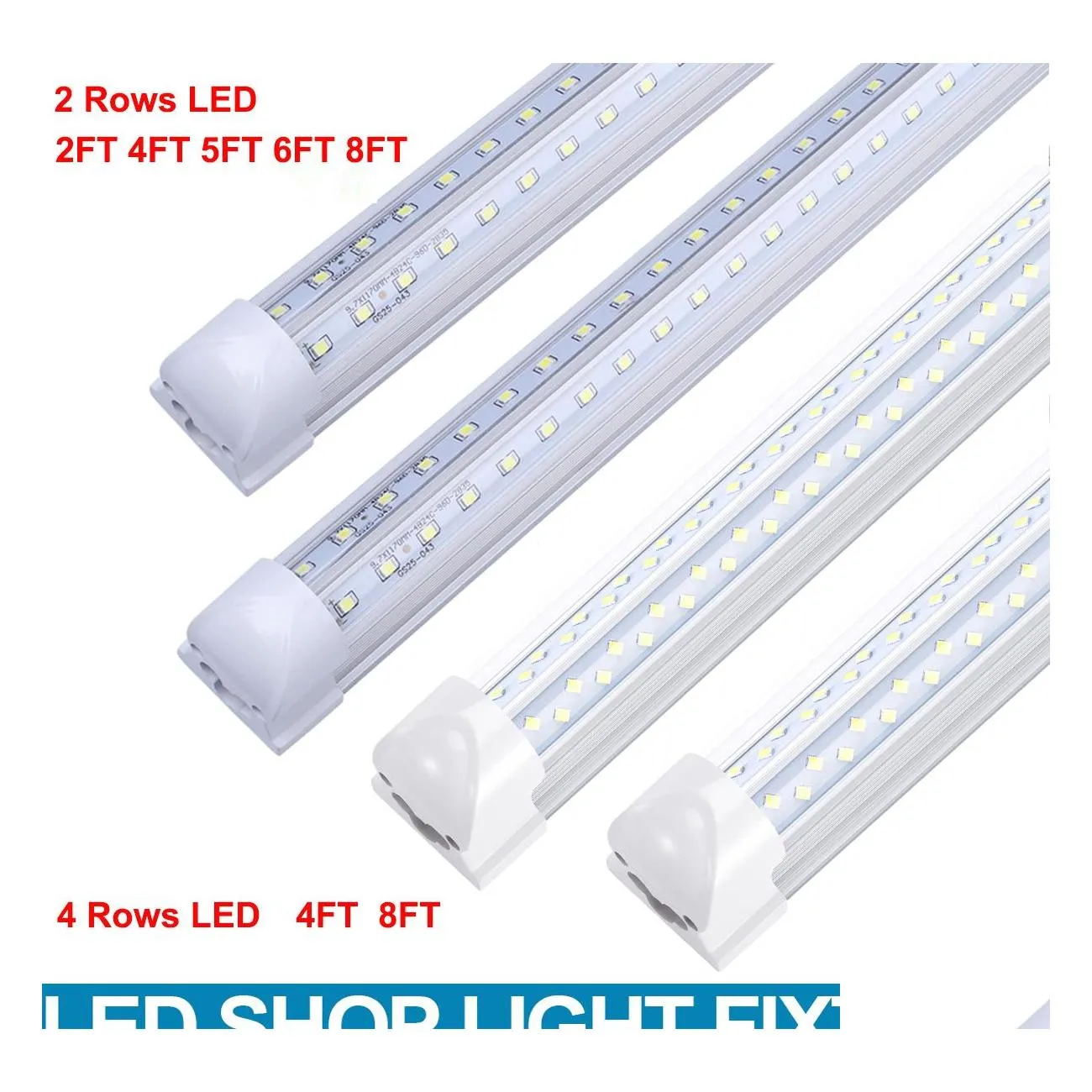 Led-rör Länkbara butiksljusarmatur 120W Integrerad 4Ft 5Ft 6Ft 8Ft T8 Tube Light V Form Garage Fluorescerande Drop Delivery Lightin Dh7J2