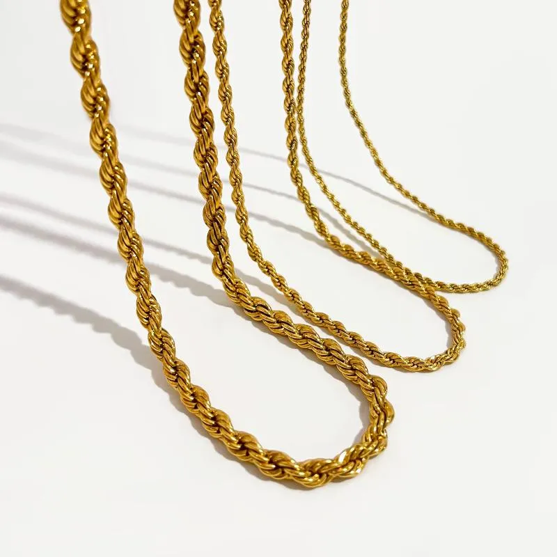 Catene peri'sbox color oro twisted corda catena collane grosso sottile per donne collana minimalista instarjewelrychains