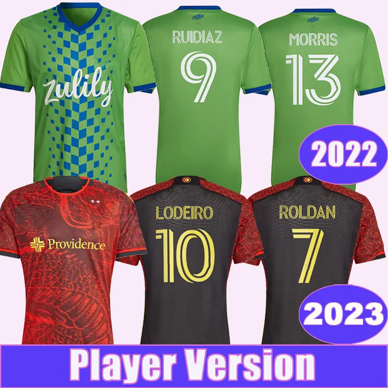 2022 23 シアトル サウンダーズ FC メンズ サッカー ユニフォーム プレーヤー バージョン ロルダン ルイディアス ロデイロ モンテロ モリス ホーム アウェイ フットボール シャツ 半袖 ユニフォーム