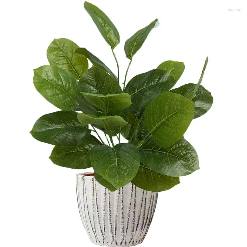 Decorative Flowers 16'' Fake Ficus Tree Artificial Fiddle Leaf Fig Faux Banyan Plastic Branch For Homen Room Shop Office Wedding