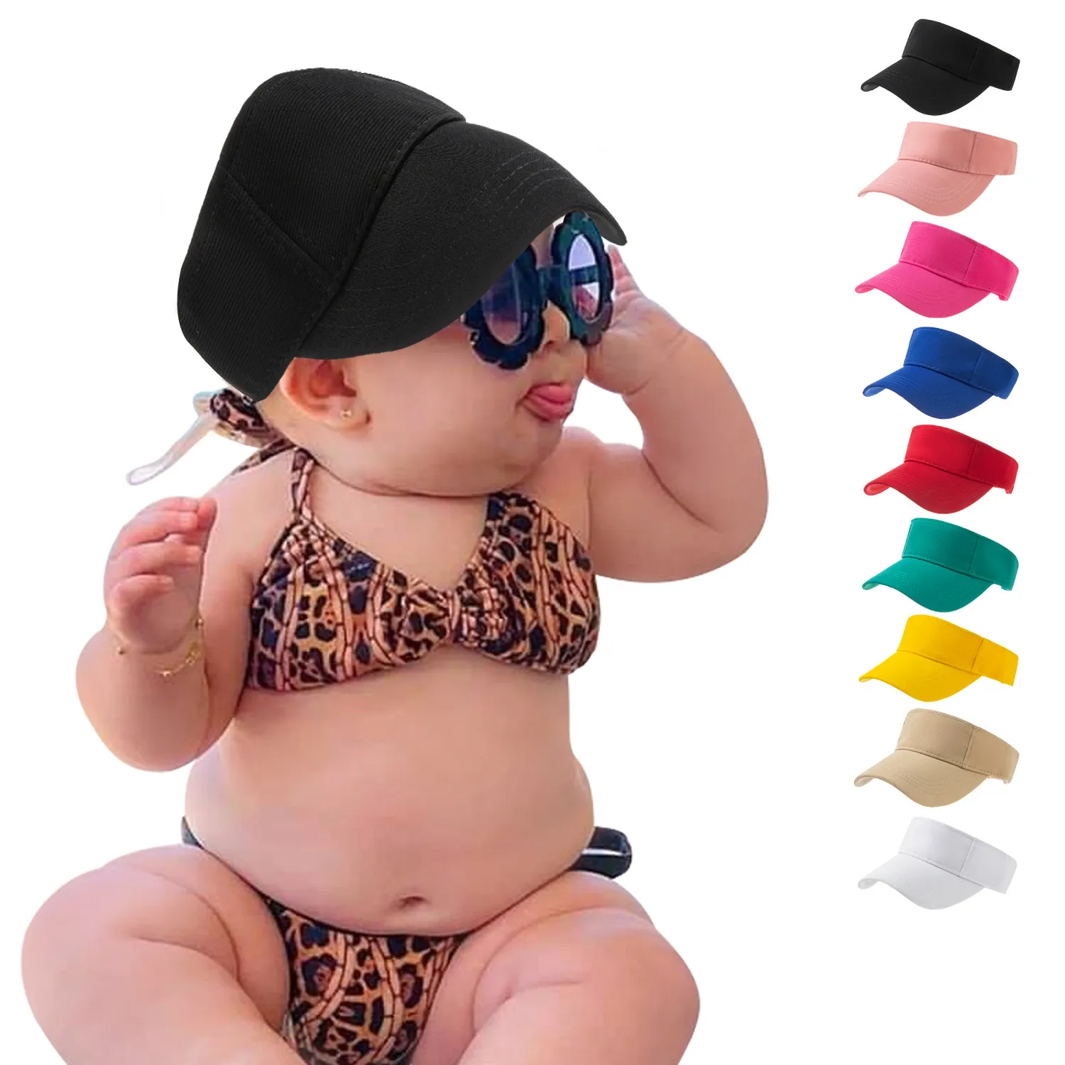 Baseball cap barn solida tomma topp hattar golf tennis pannband snapback boll kepsar sommar solskade hatt sport sunhat casual rese strand för baby hattar visir bc419