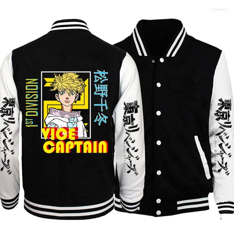 Herenjacks Tokyo Revengers Jacket Chifuyu Matsuno Baseball Anime -kleding Harajuku Uniform grappige manga