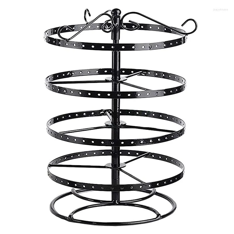 Jewelry Pouches 4 Tier Metal Rotating 168 Holes Earring Accessories Holder Organizer Display Stand Ring Rack Towers