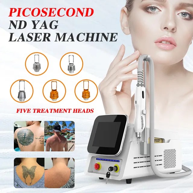 Professionele draagbare Picolaser -machine voor Quick Brow Wash Tattoo Verwijdering 8 inch scherm